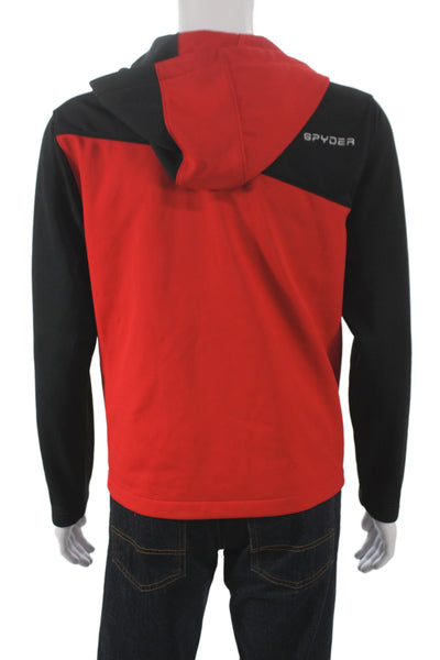 Spyder Mens Windbreaker Red High Neck Zip 100% Polyester Size S