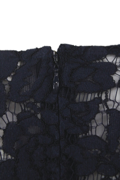 Michael Michael Kors Womens Dark Blue Floral Tunic Blouse Long Sleeve Size XL