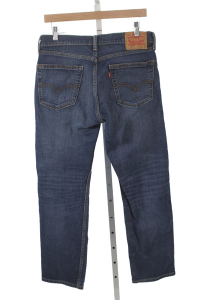 Levi's Womens Dark Blue Straight Jeans Denim Button Fly Size 32
