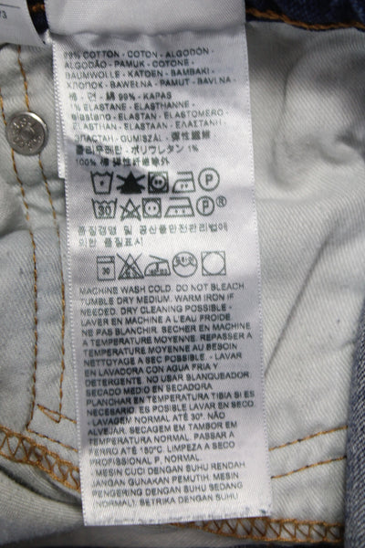 Levi's Womens Dark Blue Straight Jeans Denim Button Fly Size 32