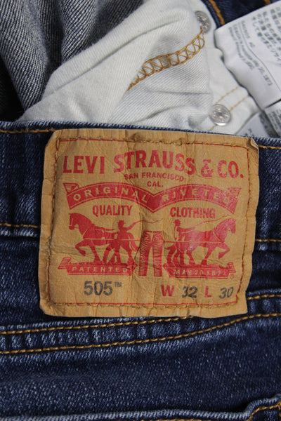 Levi's Womens Dark Blue Straight Jeans Denim Button Fly Size 32