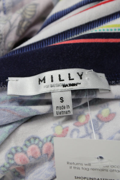 Milly Womens Maxi Flare Skirt Floral Multi-Color Rayon Spandex Size S