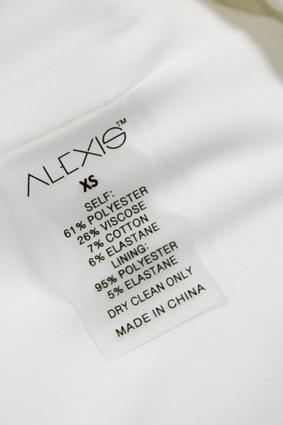 Alexis Womens Bodycon Mini Dress White Button Sleeveless Size XS