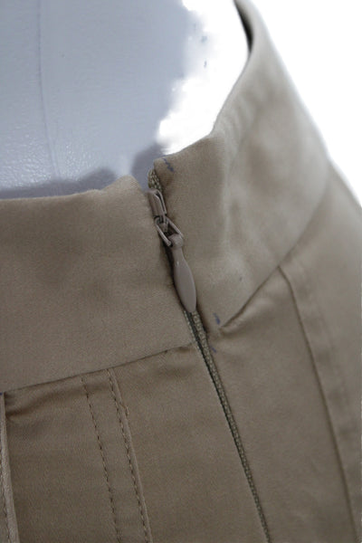 AMUR Women Cropped Khakis Beige Floral Cotton Zip Inseam 26 Size 00
