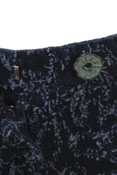 Di Petsa Women Blue Flecked Cotton Halter Set Sleeveless Jeans Size S