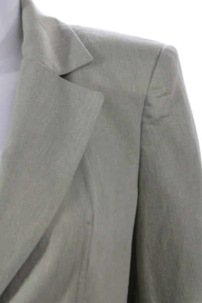 Zara Unisex 2 Piece Blazer Suit Pants Green Acetate Long Sleeve Size XS