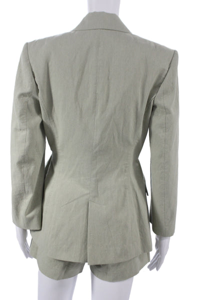 Zara Unisex 2 Piece Blazer Suit Pants Green Acetate Long Sleeve Size XS