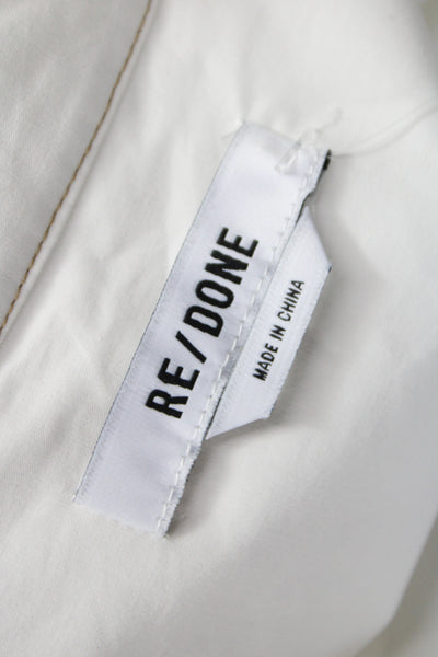 Re/Done Womens 90s White Cotton Collared Button Up Long Sleeve Top Size XS