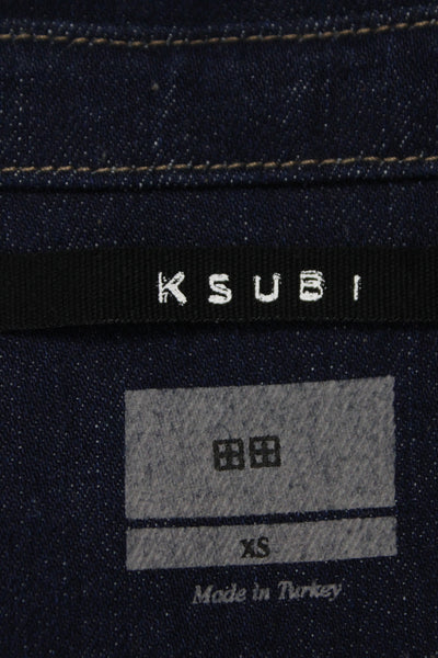 Ksubi Womens Military Jacket Dark Blue Short Sleeve Size XS