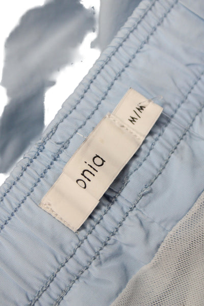 ONIA Mens Light Blue Nylon Drawstring Beach Shorts Size M