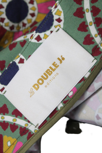 La Double J Unisex Shorts Green Geometric Cotton Art Hook Eye Size XS