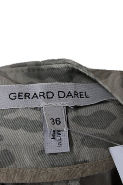 Gerard Darel Women Beige Animal Print Straight Pencil Skirt Short Size 36W