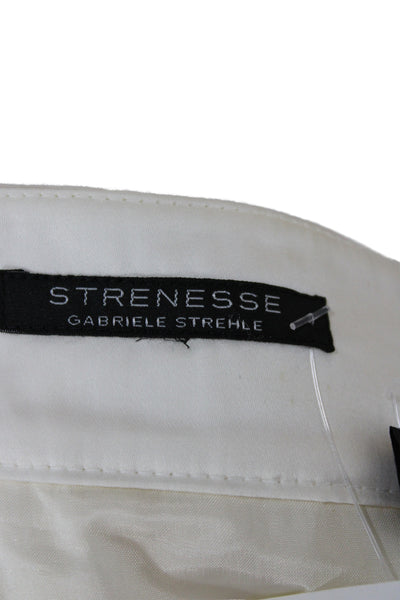 Strenesse Women Pleated Striped Beige Short Skirt Size 4