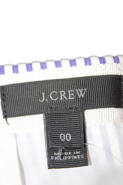 J Crew Women Blue Striped Cotton Straight Pencil Skirt Knee Length Size 00