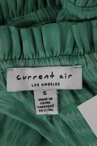 Current Air Womens Blouson Mini Dress Green High Neck Short Sleeve Size S
