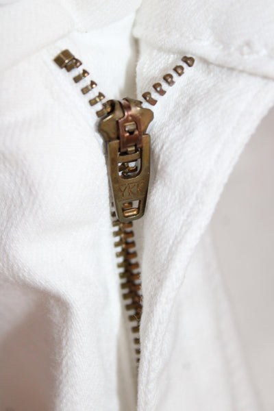 Mother Women Ankle Skinny White Jeans Mid Rise Button Size 25