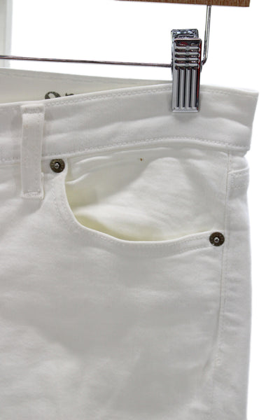 J Crew Womens Skinny Ankle Jeans White Mid Rise Size 27