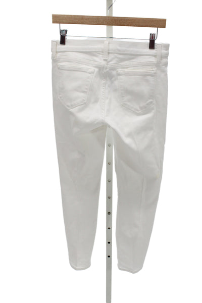 J Crew Womens Skinny Ankle Jeans White Mid Rise Size 27