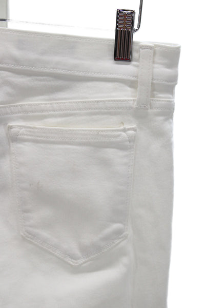 J Crew Womens Skinny Ankle Jeans White Mid Rise Size 27