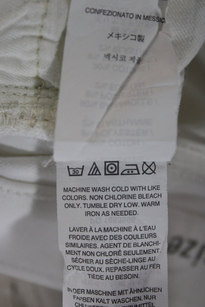 J Crew Womens Skinny Ankle Jeans White Mid Rise Size 27