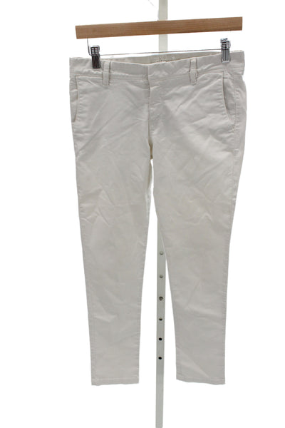 Ba&Sh Women Chino Pants White Cotton Lycra Inseam 29 Size 0
