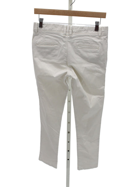 Ba&Sh Women Chino Pants White Cotton Lycra Inseam 29 Size 0