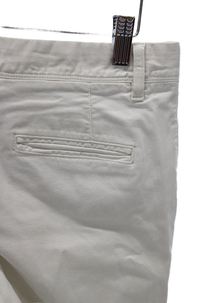 Ba&Sh Women Chino Pants White Cotton Lycra Inseam 29 Size 0