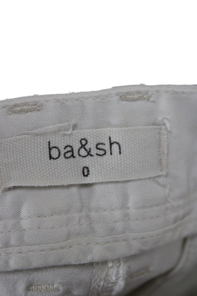Ba&Sh Women Chino Pants White Cotton Lycra Inseam 29 Size 0