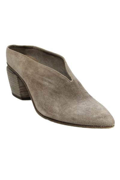 Officine Creative Womens Suede Pointed Toe Heels Gray Size 37.5 7.5