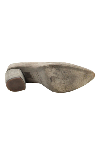 Officine Creative Womens Suede Pointed Toe Heels Gray Size 37.5 7.5