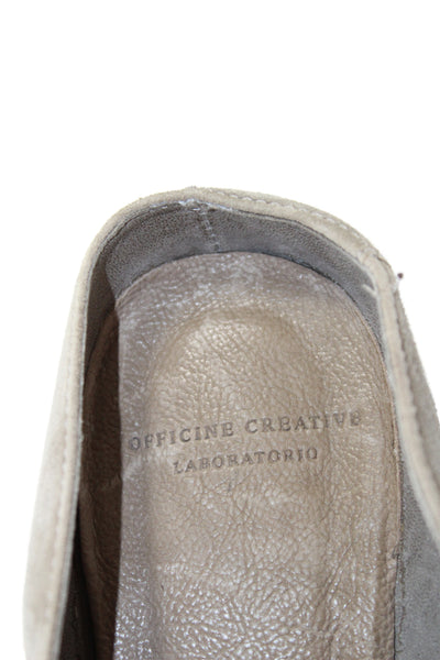 Officine Creative Womens Suede Pointed Toe Heels Gray Size 37.5 7.5