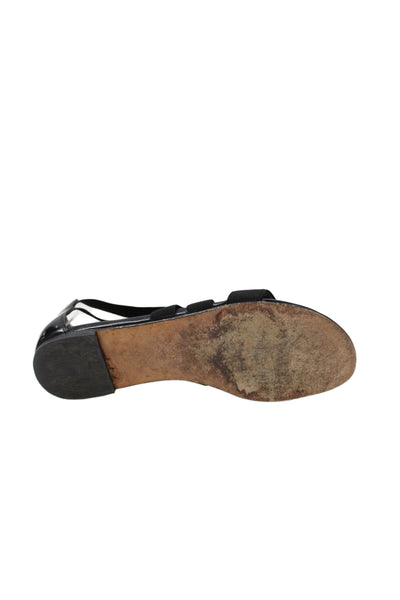 Stuart Weitzman Womens Stretch Strappy Sandals Black Size 7.5M