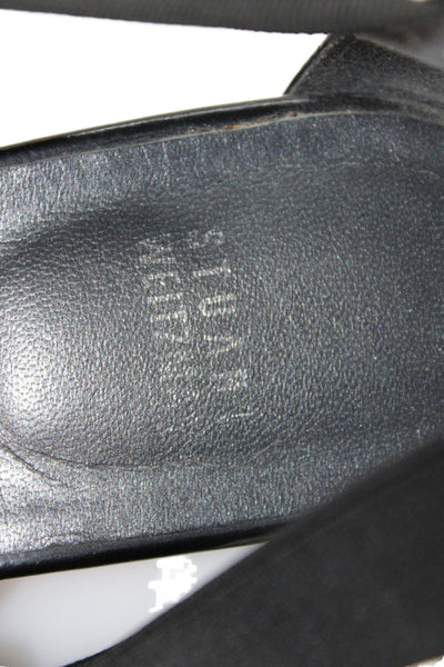 Stuart Weitzman Womens Stretch Strappy Sandals Black Size 7.5M
