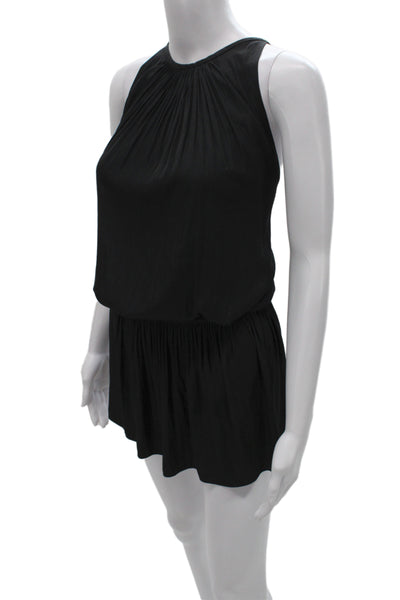 Ramy Brook Womens Romper Sleeveless Black Round Neck Short Size M