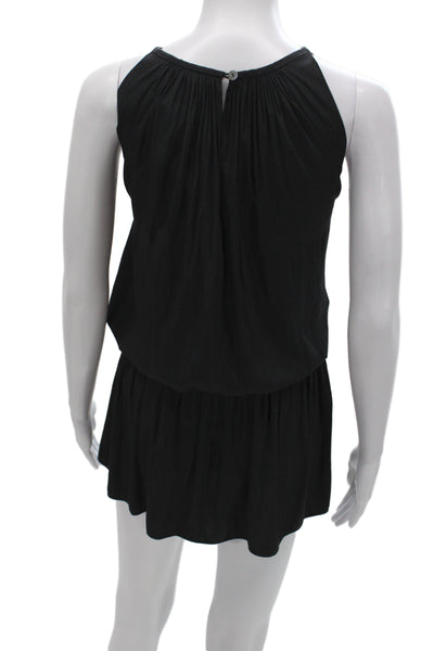 Ramy Brook Womens Romper Sleeveless Black Round Neck Short Size M