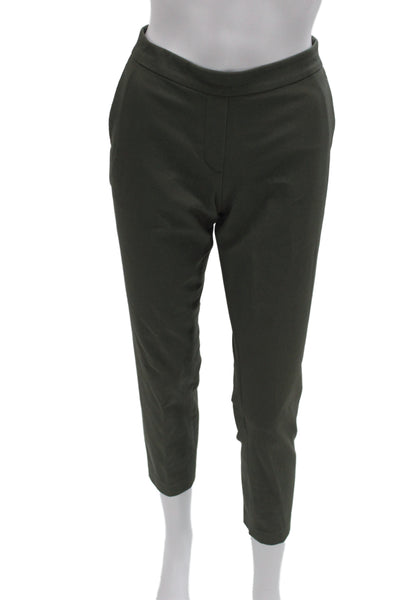 Theory Women Green Ankle Cropped Dress Pants Size 2