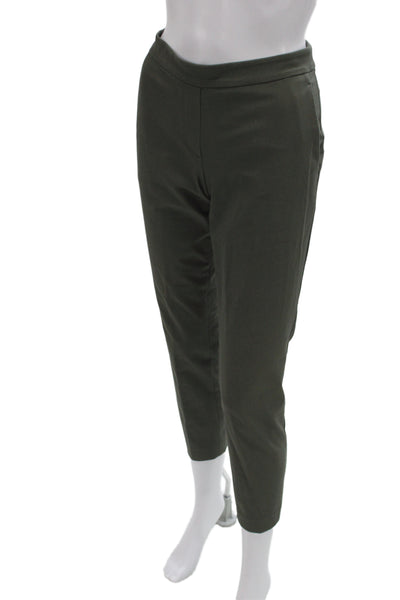 Theory Women Green Ankle Cropped Dress Pants Size 2