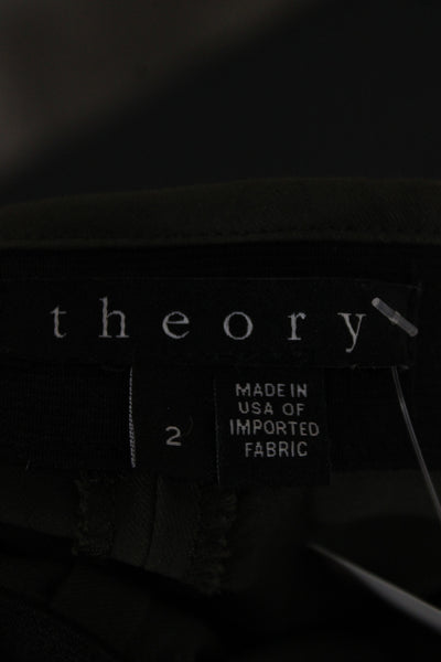 Theory Women Green Ankle Cropped Dress Pants Size 2