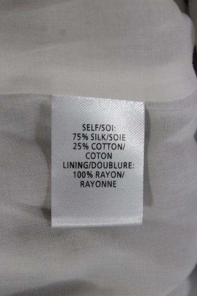 Tanya Taylor Womens Floral V-Neck Long Sleeve Silk Cotton Blouse Size XS