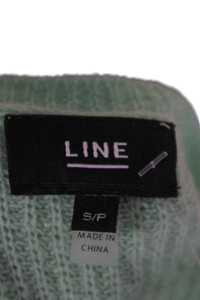 Line Unisex Green 100% Cashmere V-Neck Pullover Long Sleeve Classic Size S