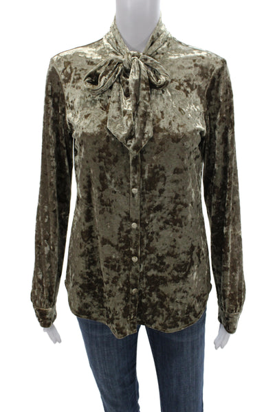 L'Agence Womens Brown Long Sleeve Button Up Blouse Classic Fall Size XS