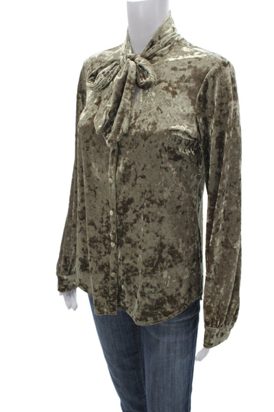 L'Agence Womens Brown Long Sleeve Button Up Blouse Classic Fall Size XS