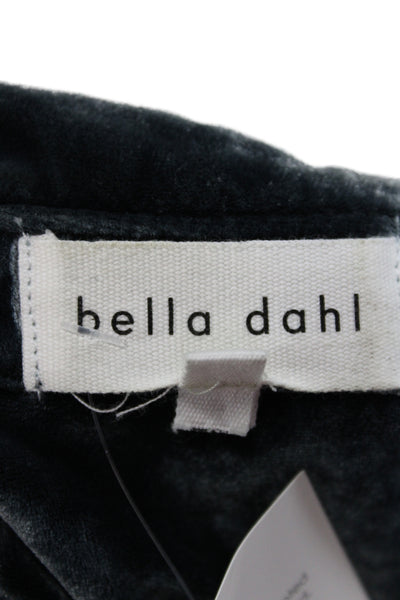 Bella Dahl Womens Collared Button Up Long Sleeve Dark Gray Tencel Silk Size M