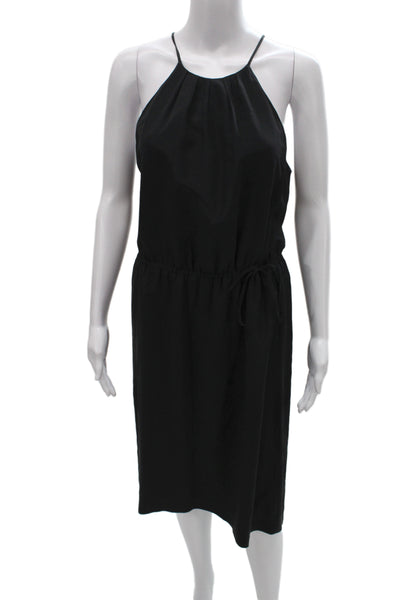 Joie Womens Black Silk Tank Dress High Neck Sleeveless Midi Size S