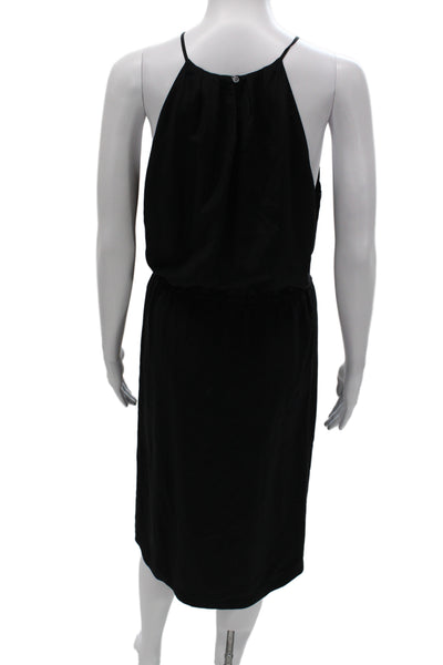 Joie Womens Black Silk Tank Dress High Neck Sleeveless Midi Size S