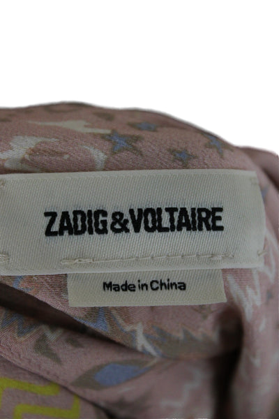 Zadig & Voltaire Womens Blouson Mini Dress Pink Floral 3/4 Sleeve Size M