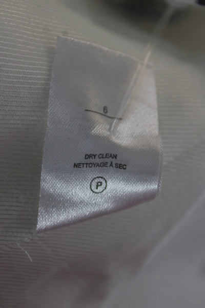 A.L.C. Women Classic White Collared Linen Cotton Blazer Long Sleeve Size 6