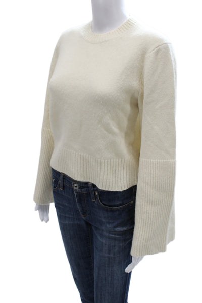 A.L.C. Unisex Pullover Sweater White Crew Neck 70% Wool 30% Cashmere Size M