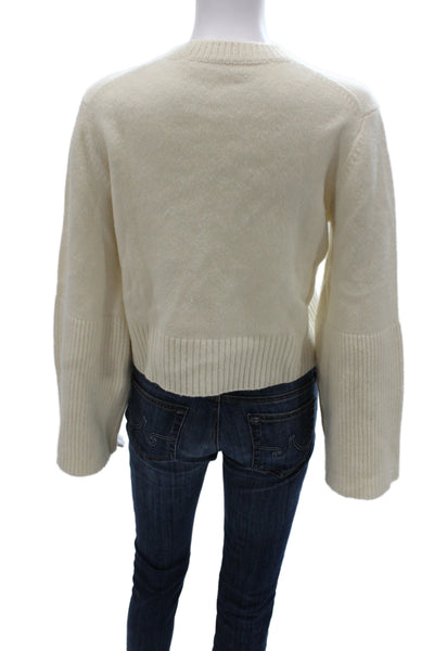 A.L.C. Unisex Pullover Sweater White Crew Neck 70% Wool 30% Cashmere Size M