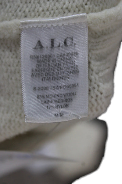 A.L.C. Unisex Pullover Sweater White Crew Neck 70% Wool 30% Cashmere Size M